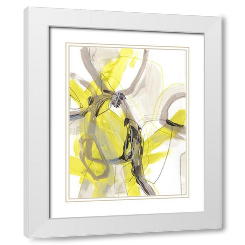 Cement Citron I White Modern Wood Framed Art Print with Double Matting by Vess, June Erica