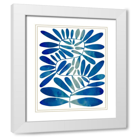 Summer Sprig I White Modern Wood Framed Art Print with Double Matting by Caroline, Emma
