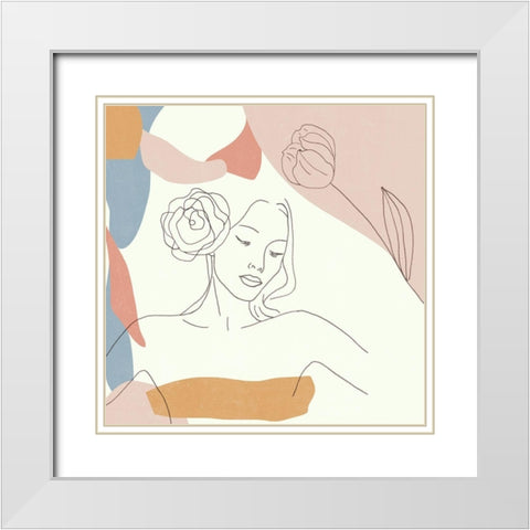 Floral Fantasies IV White Modern Wood Framed Art Print with Double Matting by Wang, Melissa