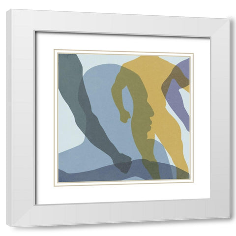 Golden Dream V White Modern Wood Framed Art Print with Double Matting by Wang, Melissa