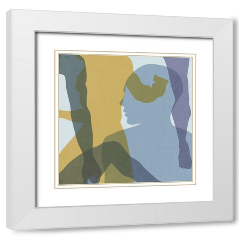 Golden Dream VI White Modern Wood Framed Art Print with Double Matting by Wang, Melissa