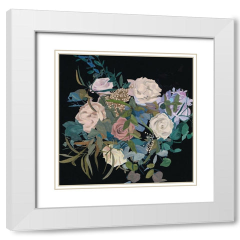 Violet Bouquet I White Modern Wood Framed Art Print with Double Matting by Wang, Melissa