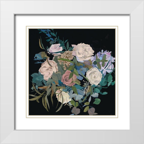 Violet Bouquet I White Modern Wood Framed Art Print with Double Matting by Wang, Melissa
