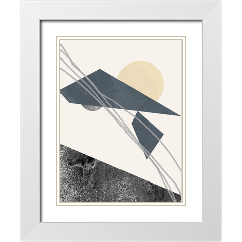 Diamond Slate II White Modern Wood Framed Art Print with Double Matting by Green, Jacob