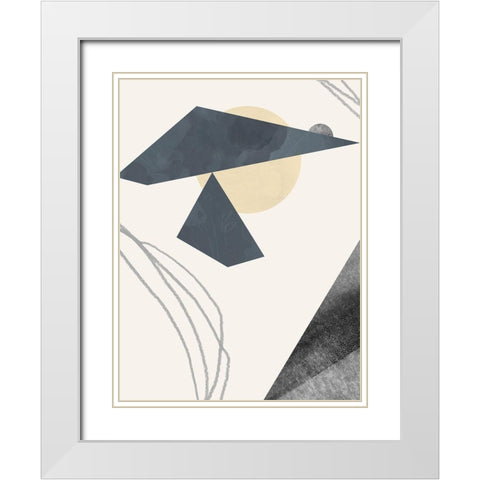 Diamond Slate IV White Modern Wood Framed Art Print with Double Matting by Green, Jacob