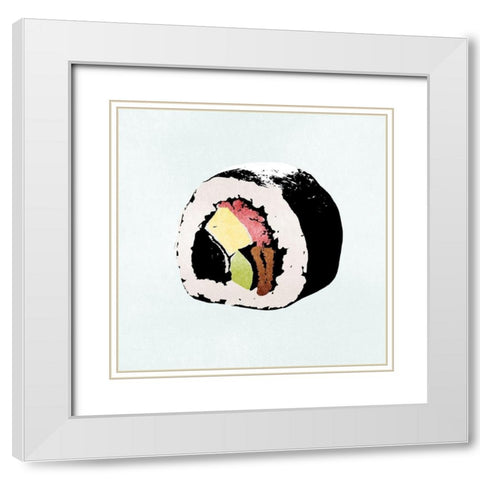Sushi Style I White Modern Wood Framed Art Print with Double Matting by Warren, Annie