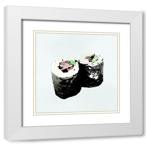 Sushi Style III White Modern Wood Framed Art Print with Double Matting by Warren, Annie