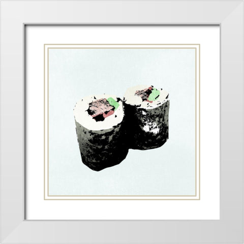 Sushi Style III White Modern Wood Framed Art Print with Double Matting by Warren, Annie
