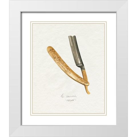 Gilded Toiletries I White Modern Wood Framed Art Print with Double Matting by Popp, Grace