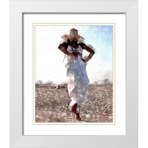 Her Dance I White Modern Wood Framed Art Print with Double Matting by Saunders, Alonzo