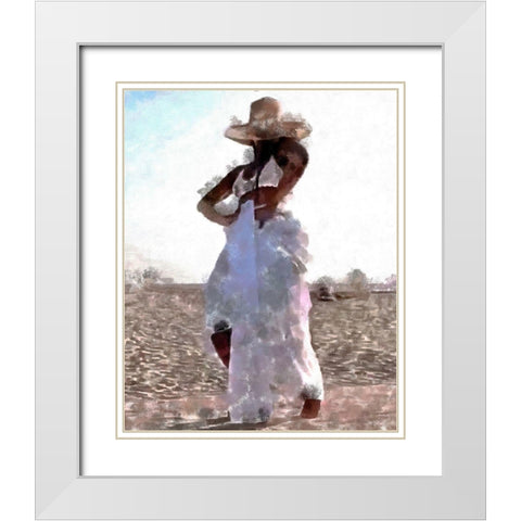 Her Dance II White Modern Wood Framed Art Print with Double Matting by Saunders, Alonzo