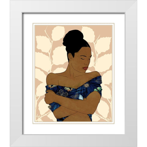 Ethnic Beauty II White Modern Wood Framed Art Print with Double Matting by Saunders, Alonzo