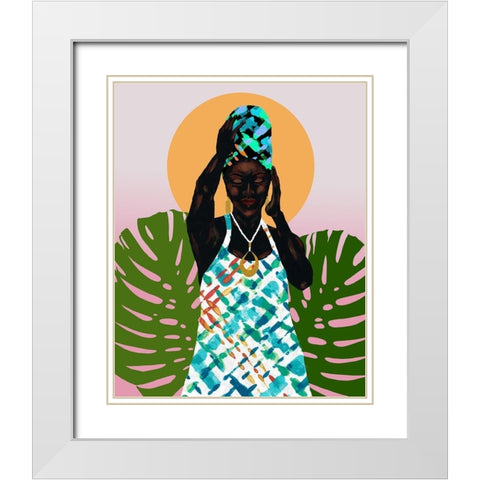 Her Faith White Modern Wood Framed Art Print with Double Matting by Saunders, Alonzo