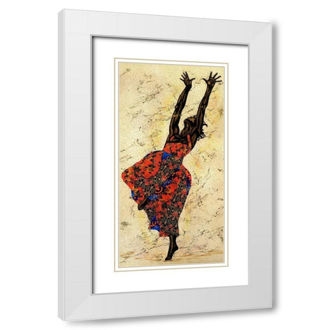 Her Freedom White Modern Wood Framed Art Print with Double Matting by Saunders, Alonzo
