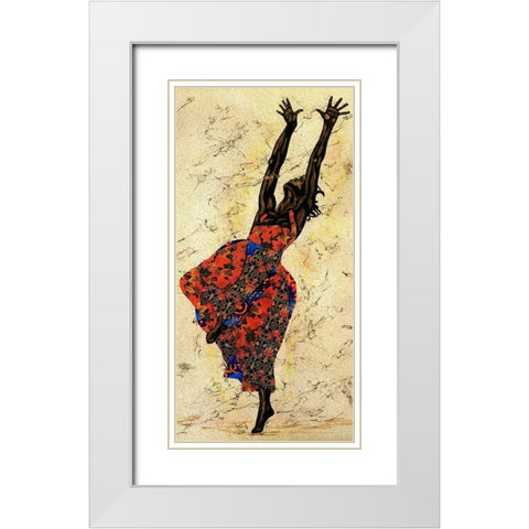 Her Freedom White Modern Wood Framed Art Print with Double Matting by Saunders, Alonzo