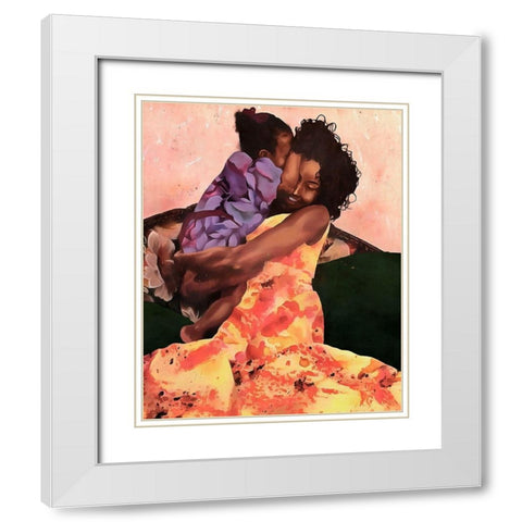 Her Strength White Modern Wood Framed Art Print with Double Matting by Saunders, Alonzo
