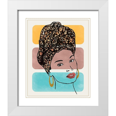 Head Wrap I White Modern Wood Framed Art Print with Double Matting by Saunders, Alonzo