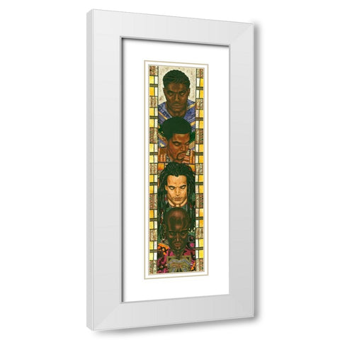 Spiritual People I White Modern Wood Framed Art Print with Double Matting by Saunders, Alonzo