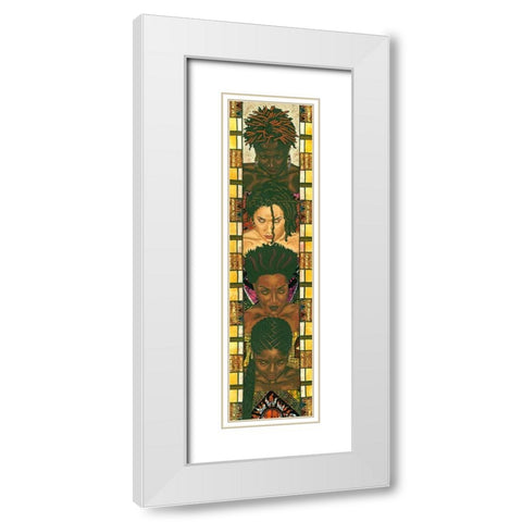 Spiritual People II White Modern Wood Framed Art Print with Double Matting by Saunders, Alonzo