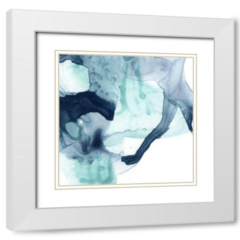 Blue Cavern III White Modern Wood Framed Art Print with Double Matting by Vess, June Erica