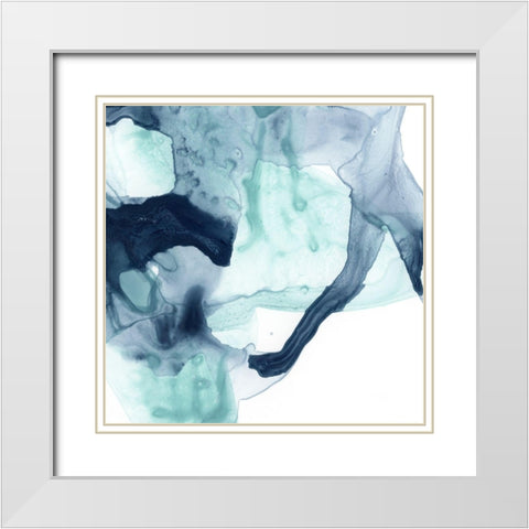 Blue Cavern III White Modern Wood Framed Art Print with Double Matting by Vess, June Erica