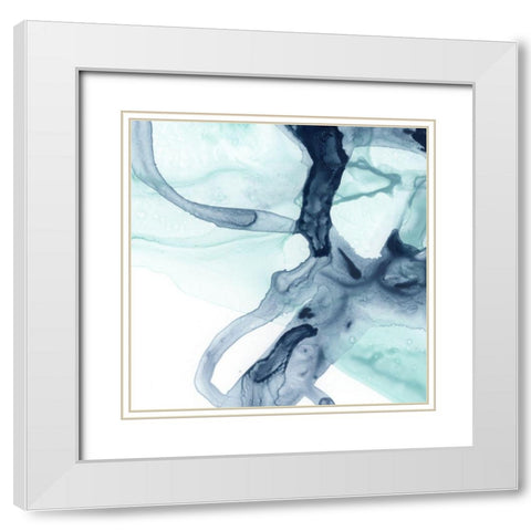 Blue Cavern VI White Modern Wood Framed Art Print with Double Matting by Vess, June Erica