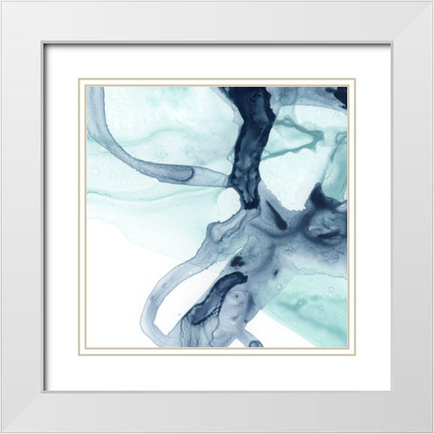 Blue Cavern VI White Modern Wood Framed Art Print with Double Matting by Vess, June Erica