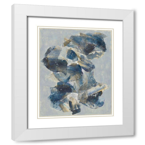 Crystal and Stone I White Modern Wood Framed Art Print with Double Matting by Combs, Joyce