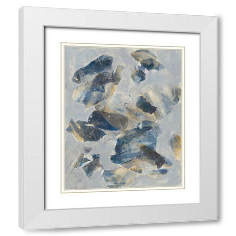 Crystal and Stone II White Modern Wood Framed Art Print with Double Matting by Combs, Joyce