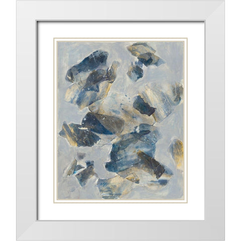 Crystal and Stone II White Modern Wood Framed Art Print with Double Matting by Combs, Joyce