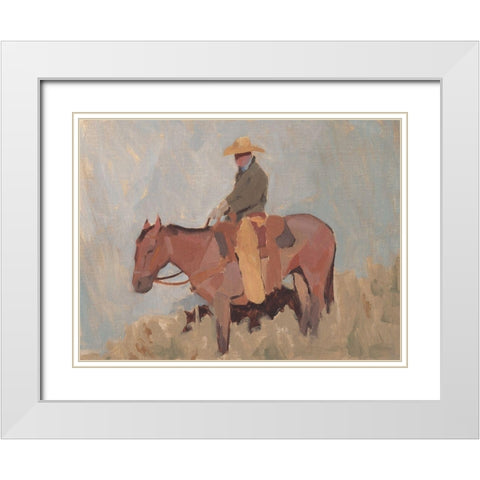 Ranch Hand II White Modern Wood Framed Art Print with Double Matting by Green, Jacob