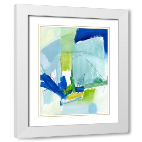 Seaglass Harbor II White Modern Wood Framed Art Print with Double Matting by Barnes, Victoria