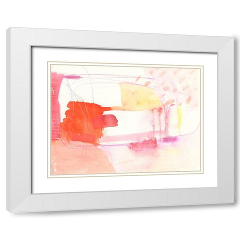 Aprikose II White Modern Wood Framed Art Print with Double Matting by Barnes, Victoria