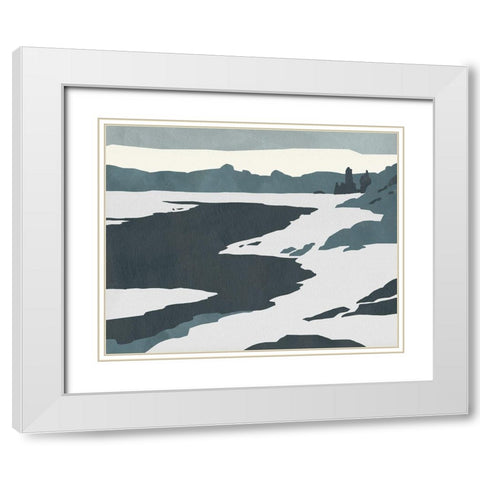Cutter Island IV White Modern Wood Framed Art Print with Double Matting by Green, Jacob