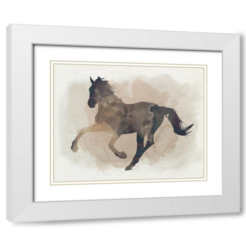 Galloping II White Modern Wood Framed Art Print with Double Matting by Popp, Grace