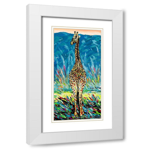 Regal Giraffe II White Modern Wood Framed Art Print with Double Matting by Vitaletti, Carolee