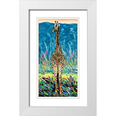 Regal Giraffe II White Modern Wood Framed Art Print with Double Matting by Vitaletti, Carolee