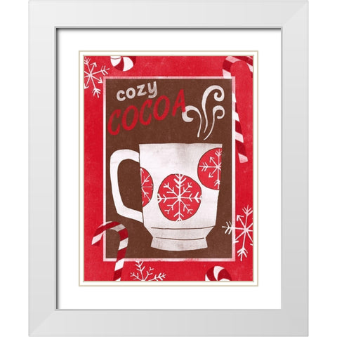Cozy Cocoa Christmas I White Modern Wood Framed Art Print with Double Matting by Vess, June Erica