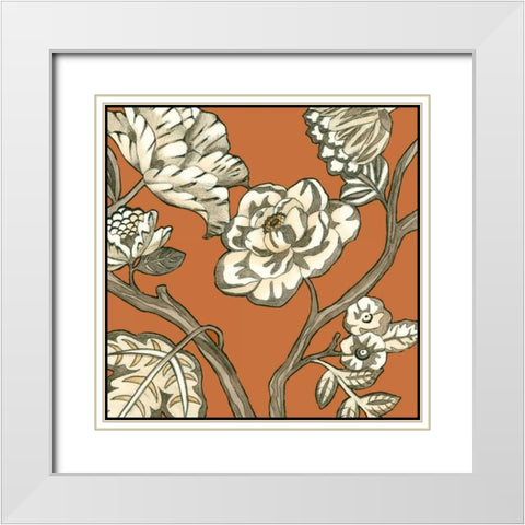 Butterscotch Chintz II White Modern Wood Framed Art Print with Double Matting by Zarris, Chariklia