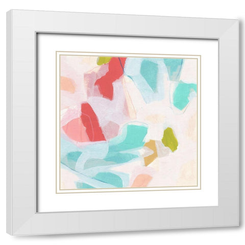 Mosaic Momentum IV White Modern Wood Framed Art Print with Double Matting by Vess, June Erica
