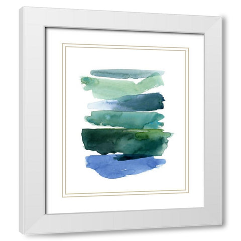 Swatches of Sea II White Modern Wood Framed Art Print with Double Matting by Popp, Grace