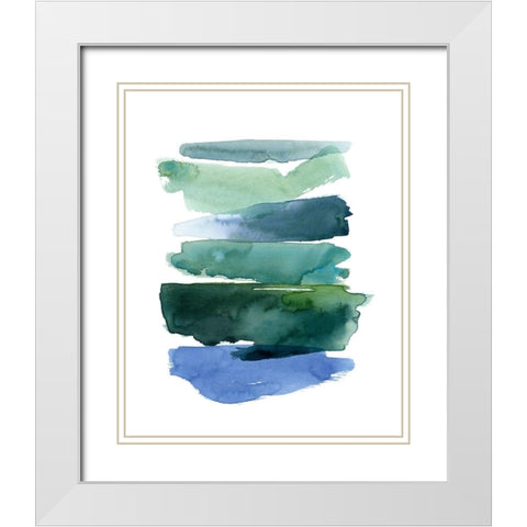 Swatches of Sea II White Modern Wood Framed Art Print with Double Matting by Popp, Grace