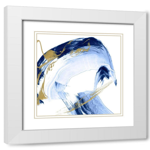 Golden Current II White Modern Wood Framed Art Print with Double Matting by Harper, Ethan