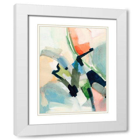 Color Scramble I White Modern Wood Framed Art Print with Double Matting by Barnes, Victoria