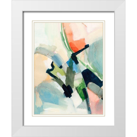 Color Scramble I White Modern Wood Framed Art Print with Double Matting by Barnes, Victoria