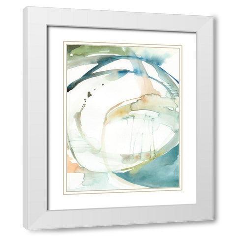 Organic Loop I White Modern Wood Framed Art Print with Double Matting by Barnes, Victoria