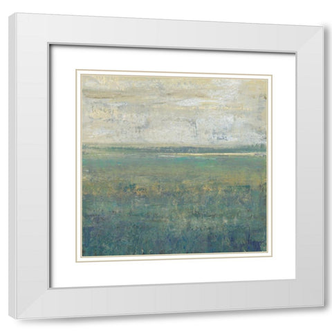 Sage Terrain I White Modern Wood Framed Art Print with Double Matting by OToole, Tim