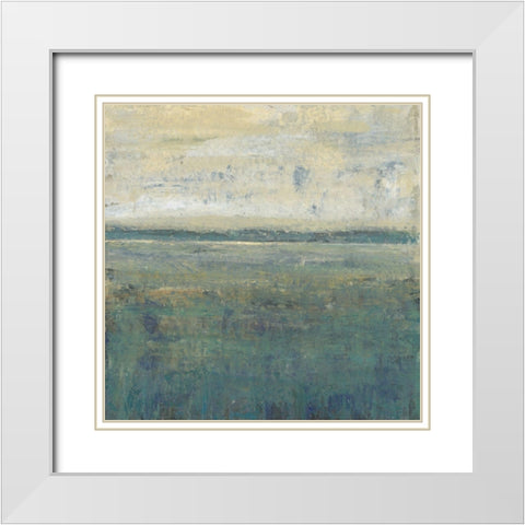 Sage Terrain II White Modern Wood Framed Art Print with Double Matting by OToole, Tim