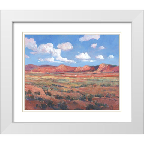 Distant Mesa I White Modern Wood Framed Art Print with Double Matting by OToole, Tim