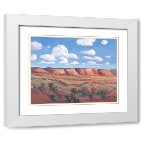 Distant Mesa II White Modern Wood Framed Art Print with Double Matting by OToole, Tim